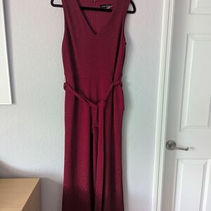 Ivanka Trump Elegant Burgundy Sleeveless Jumpsuit